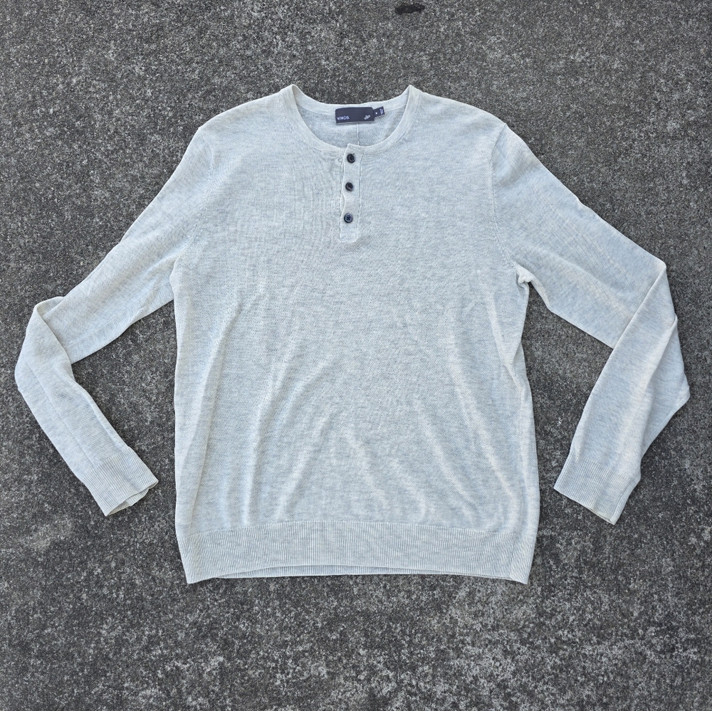 Vince Light Gray Henley Sweater